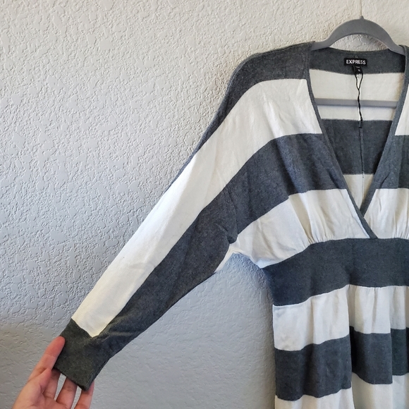 Express striped dollman sleeves tunic sweater dress - Picture 2 of 10